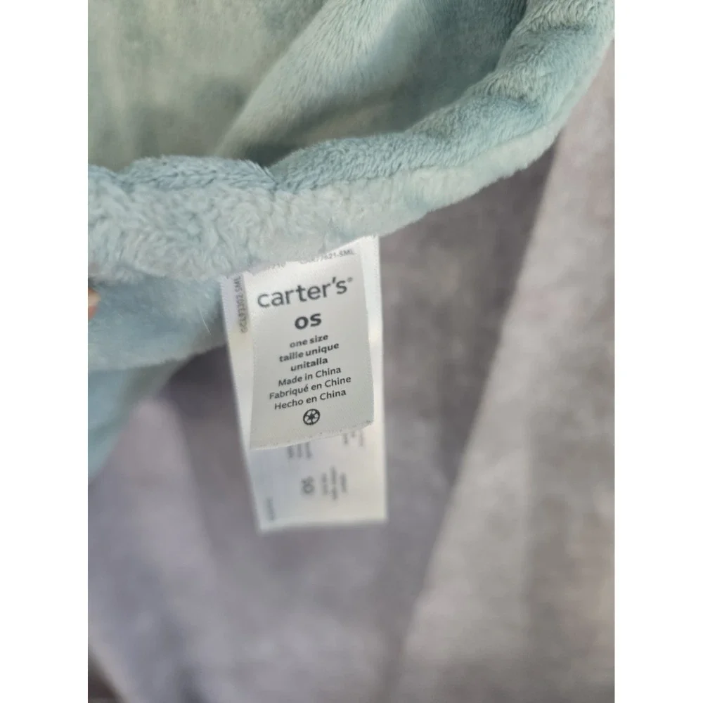 Carter's Blue / Sea green Plush Baby Receiving Blanket Dinosaurs